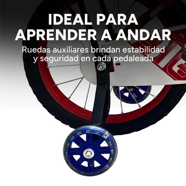 Bicicleta Infantil XMZ Rodado16 Canasto Parrilla Guardabarro Rojo 1