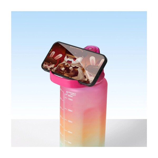 Set X2 Botella De Agua Deportiva 2L + 800 ML MotivacionaL Color Variante Rosa