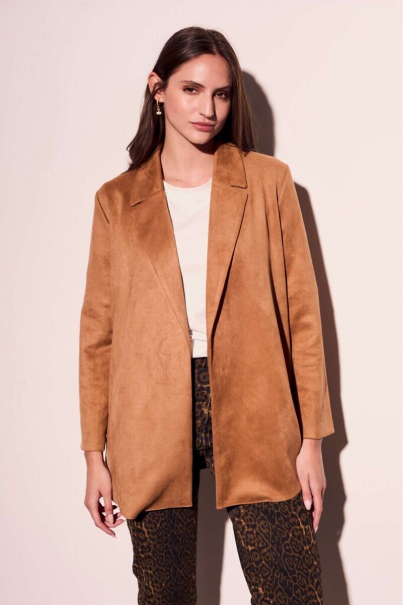 Blazer Gamuza Cuero Vegano - Whisky 