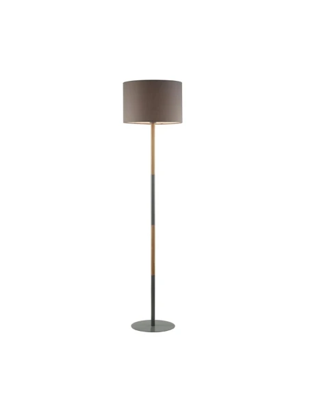 LAMPARA DE PIE D35x160CM TELA/METAL GRIS LAMPARA DE PIE D35x160CM TELA/METAL GRIS