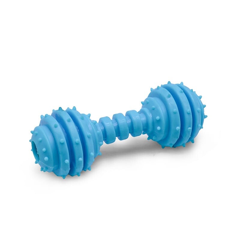 Juguete Mascota Mordedor Sonido Cascabel Hueso Resistente Azul