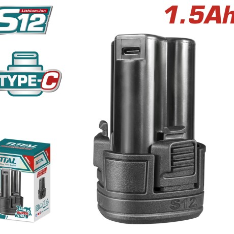 Bateria litio 12v 1,5ah conector tipo c total TBLI12153 Bateria litio 12v 1,5ah conector tipo c total TBLI12153