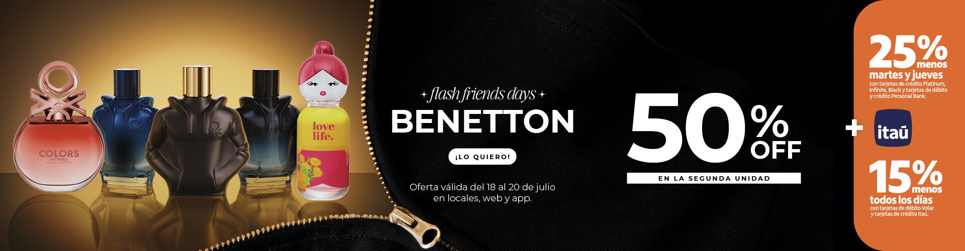 Benetton con la segunda unidad al 50%OFF