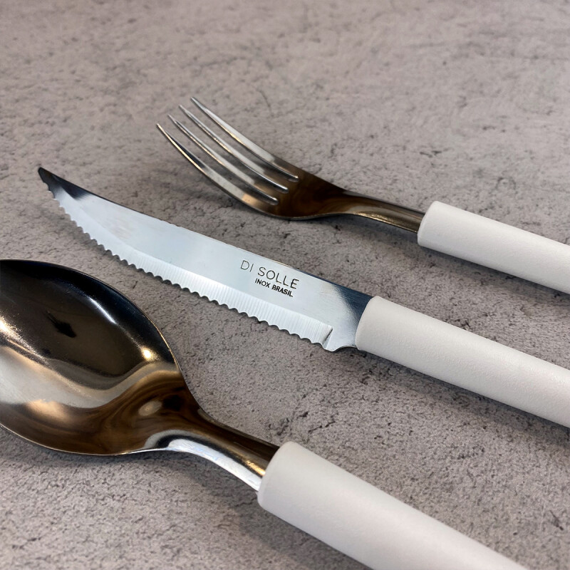 Juego cubiertos acero inox 12 piezas Millenium BLANCO