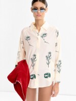 Camisa Estampada De Manga Larga multicolor