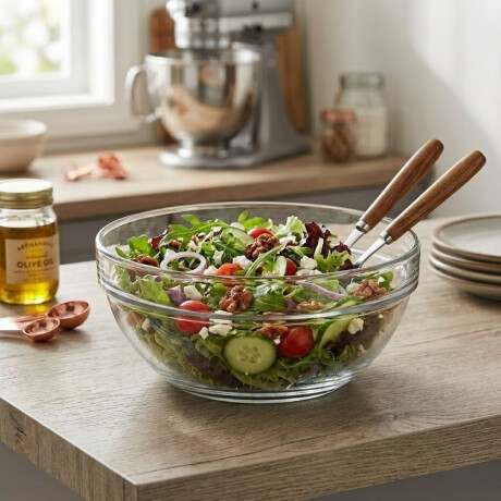 Bowl ensaladera de vidrio 23 cm TRANSPARENTE