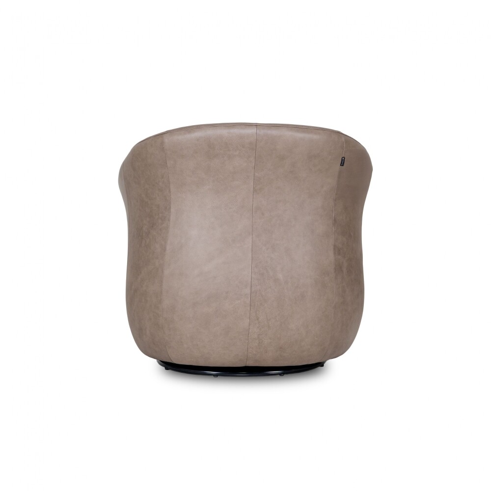 Butaca Giratoria 1 Cuerpo Air Vintage - 100% Cuero Mushroom