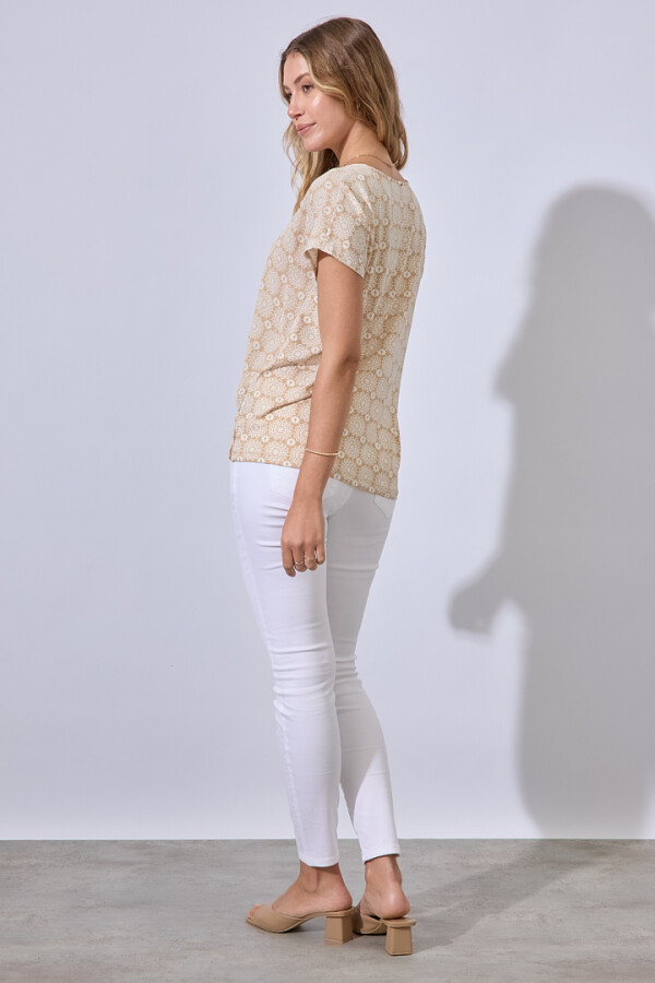 Blusa Mandala Print BEIGE/MULTI