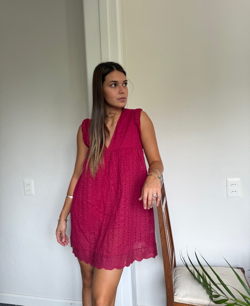 Vestido Ambar bordó