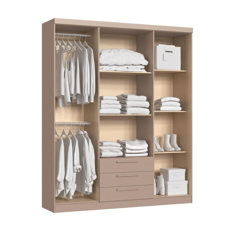 Ropero Placard Bravo New 4 Puertas 3 Cajones Duna/Blanco Ropero Placard Bravo New 4 Puertas 3 Cajones Duna/Blanco