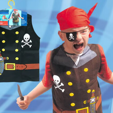 Disfraz Infantil de Pirata – Chaleco con Detalles Dorados Halloween Sc