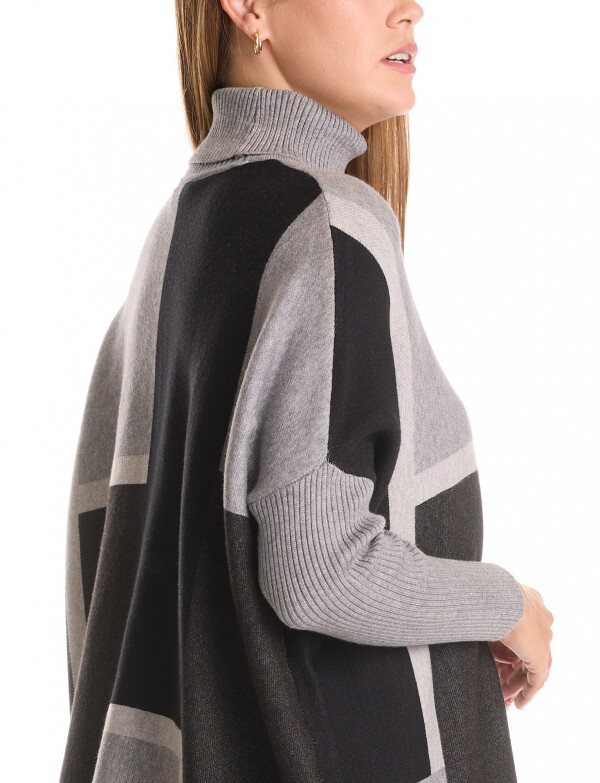 Polera Poncho Oversize NEGRO/GRIS