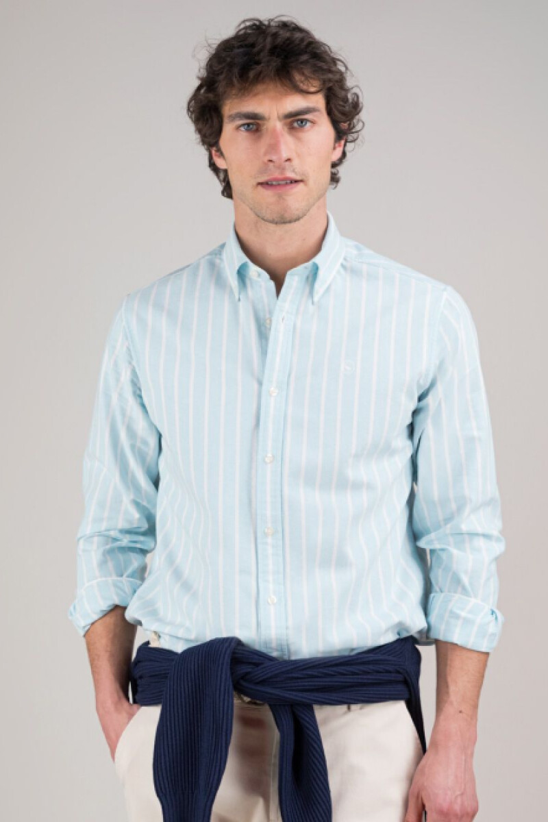 Camisa Oxford Butcher Aguamarina