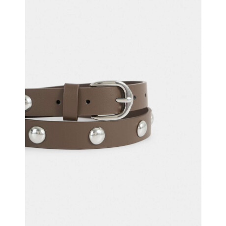 Cinturón Con Tachas Chocolate Marron Chocolate