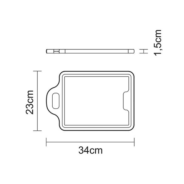 Tabla con asa 34 x 23 x 1,5cm. "Churrasco" TB1348