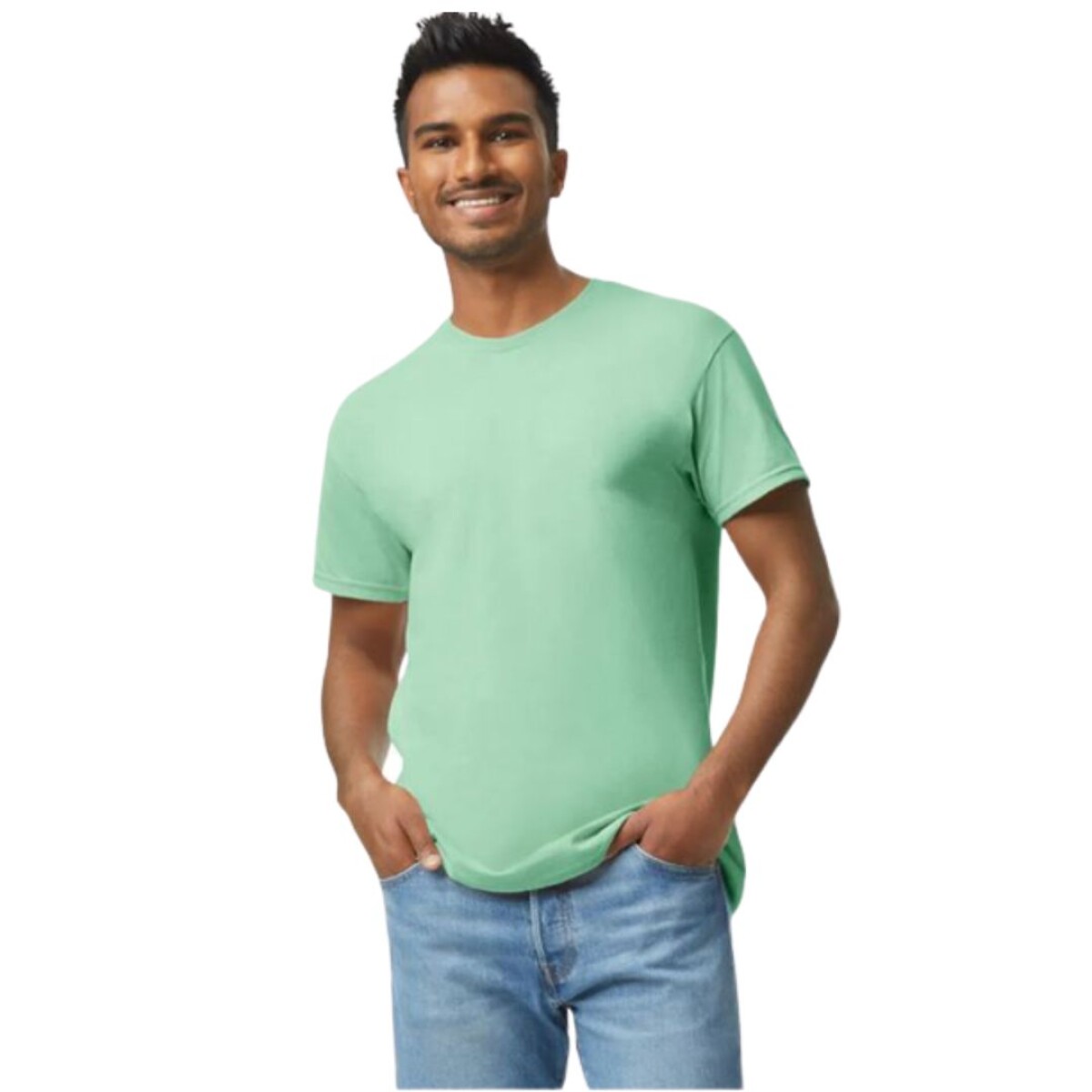 Camiseta Gildan Hombre - Verde ligth 