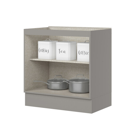 BAJO MESADA ARMARIO 2 PUERTAS - LÍNEA AMERICANA GRIS