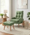 Butaca 1 Cuerpo Living + Puf Nantes Verde