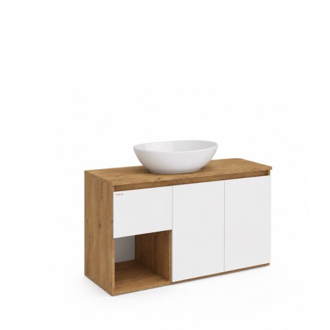 Mueble de baño suspendido Apollo Rustico Blanco 90 cm con bacha Mueble De Baño Suspendido Apollo Rustico Blanco 90 Cm Con Bacha