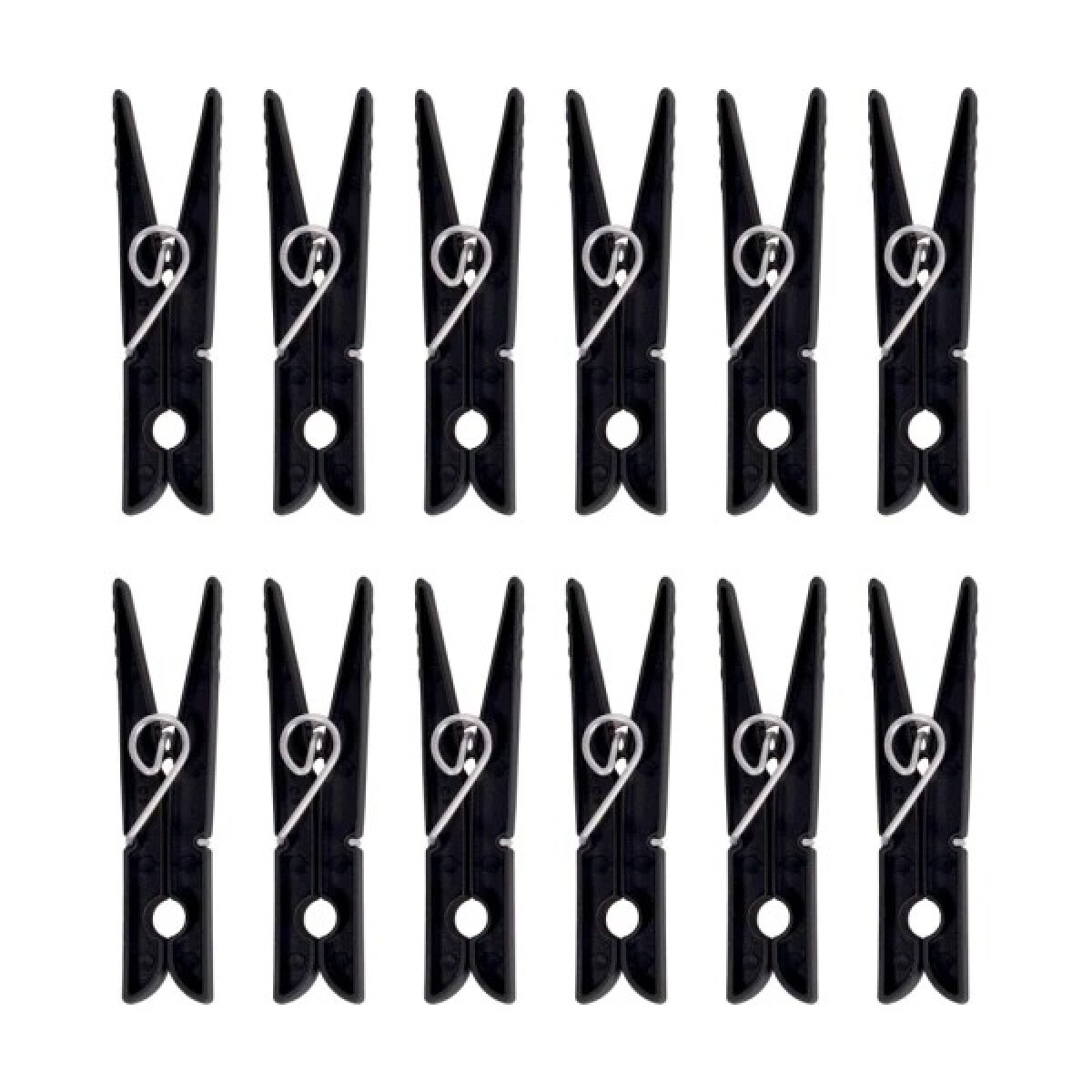 PALILLO PARA ROPA 12 PIEZAS NEGRO - NEGRO 