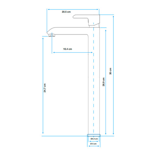 GRIFERIA PARA LAVATORIO MONOCOMANDO ALTO 35MM ORO SEMI MATE ALASSIO 000