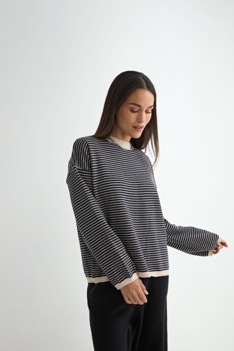 BUZO RAYADO ORTIGA BEIGE