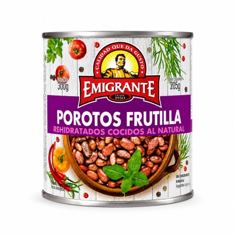 POROTOS DE FRUTILLA COCIDOS EMIGRANTE EN LATA 300G 001