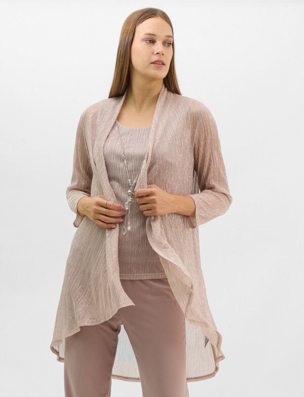 Conjunto Tres Piezas - Plisado Lurex ROSA OSCURO