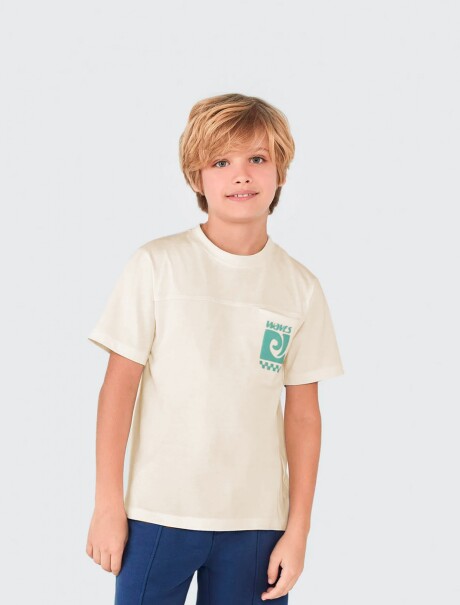 CAMISETA INFANTIL CON ESTAMPA MODELO OVERSIZE BEIGE