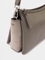 Bolso Bandolera Con Textura Efecto Piel gris