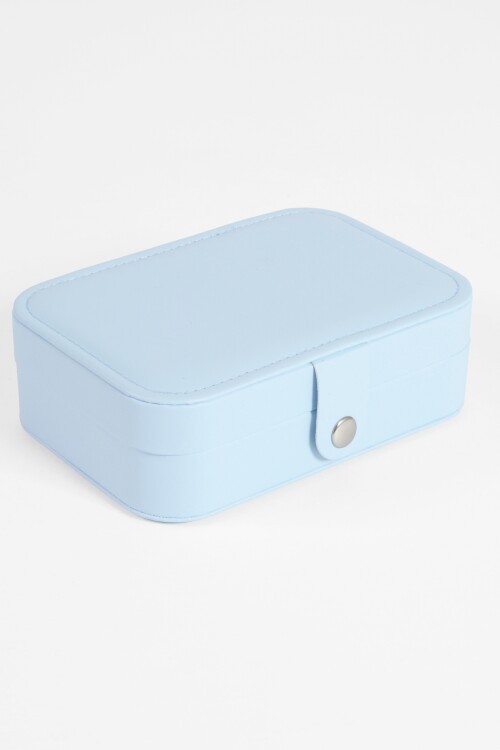 Alhajero organizador rectangular con broche celeste