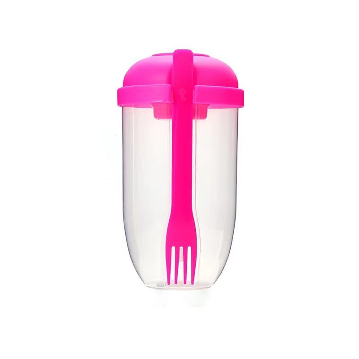 Tupper para Ensaladas con Tenedor 1000 Ml - FUCSIA 