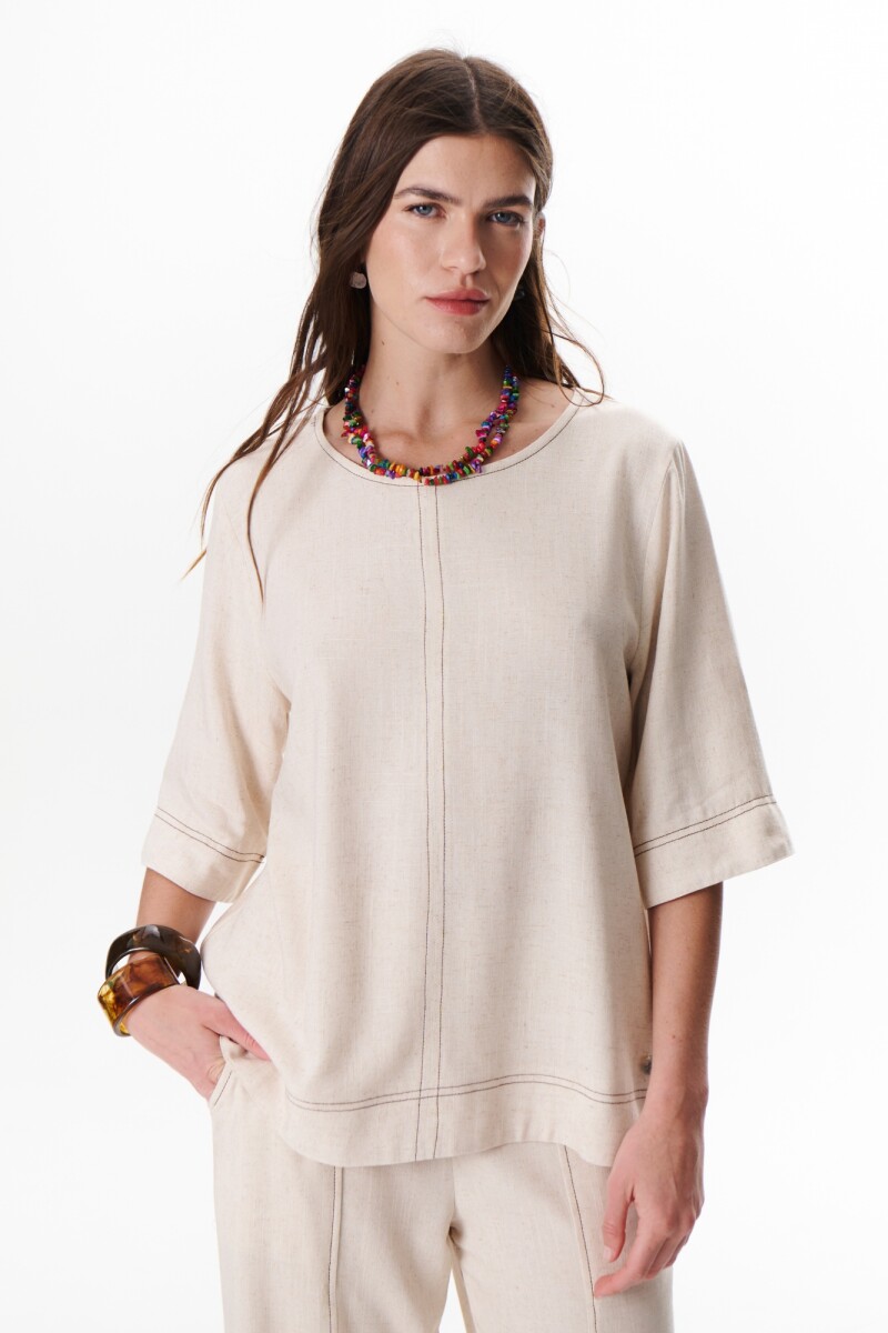 BLUSA LINO EVA BEIGE