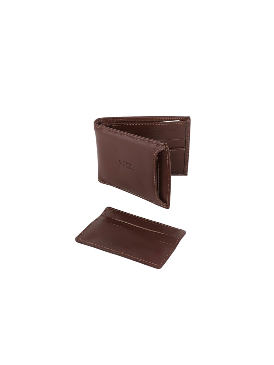 Billetera con tarjetero extraible - Marrón 