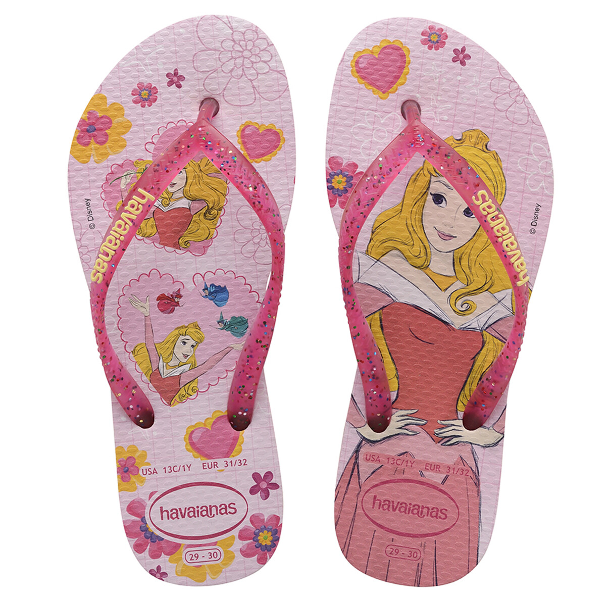 Sandalia de Niños Havaianas Kids Slim Princes - Rosado - Crema 