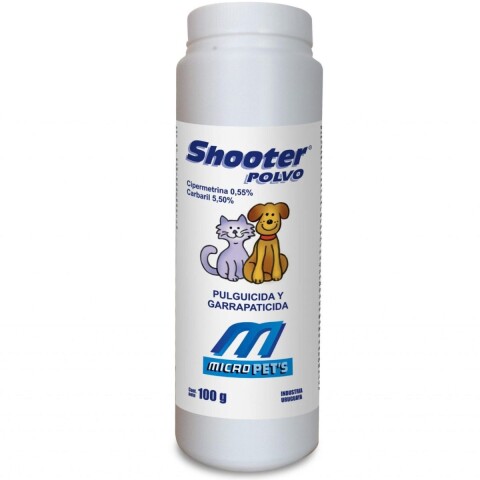 TALCO SHOOTER POLVO X 100 GRAMOS CONTRA PULGAS Y GARRAPATAS TALCO SHOOTER POLVO X 100 GRAMOS CONTRA PULGAS Y GARRAPATAS