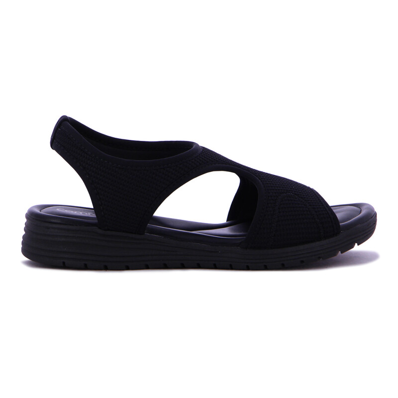 Sandalia Comfortflex Elastizada Mujer Negro-negro