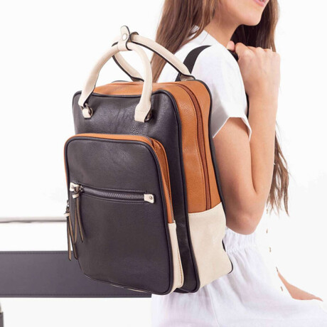 Mochila Caracas Negro Suela Y Arena