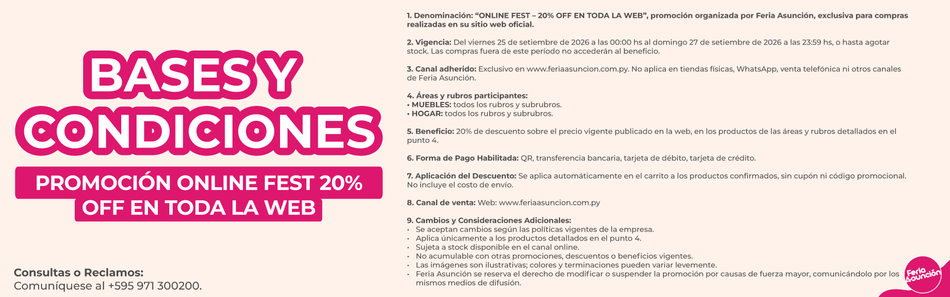 BASES Y CONDICIONES ONLINE FEST