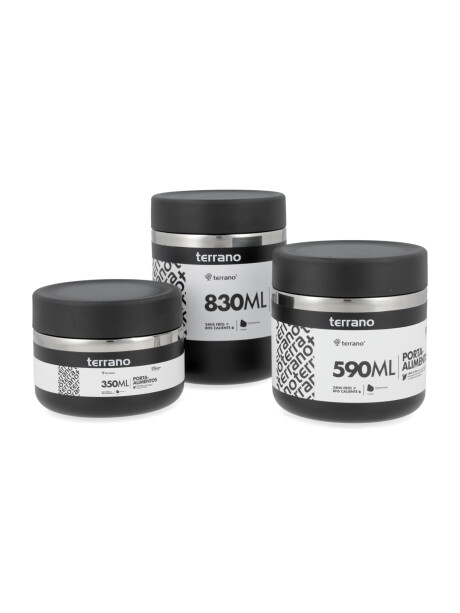 Set x3 Contenedores de alimento Negro