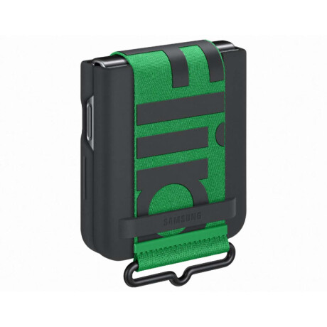 Silicone Cover con correa para Galaxy Z Flip4 Black