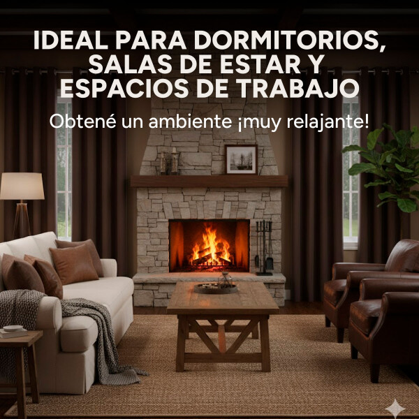 Cortina Blackout 100% Engomada Termica Set 2 Paños Tipo Lino Color Marrón Café