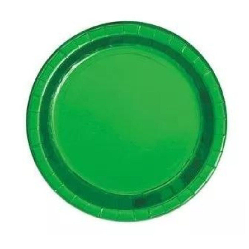 Plato Metalizado Liso x10 Verde