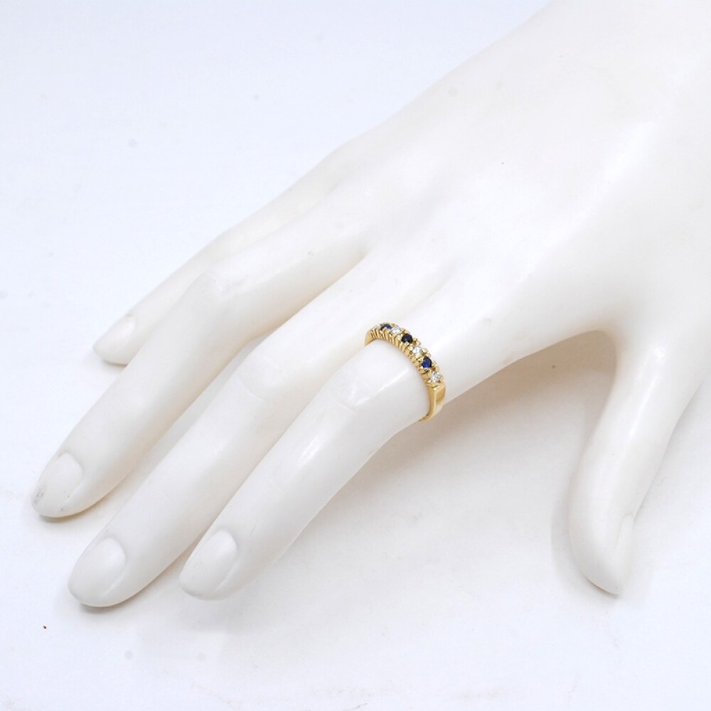 Anillo en oro 18k brillantes y zafiros Anillo en oro 18k brillantes y zafiros