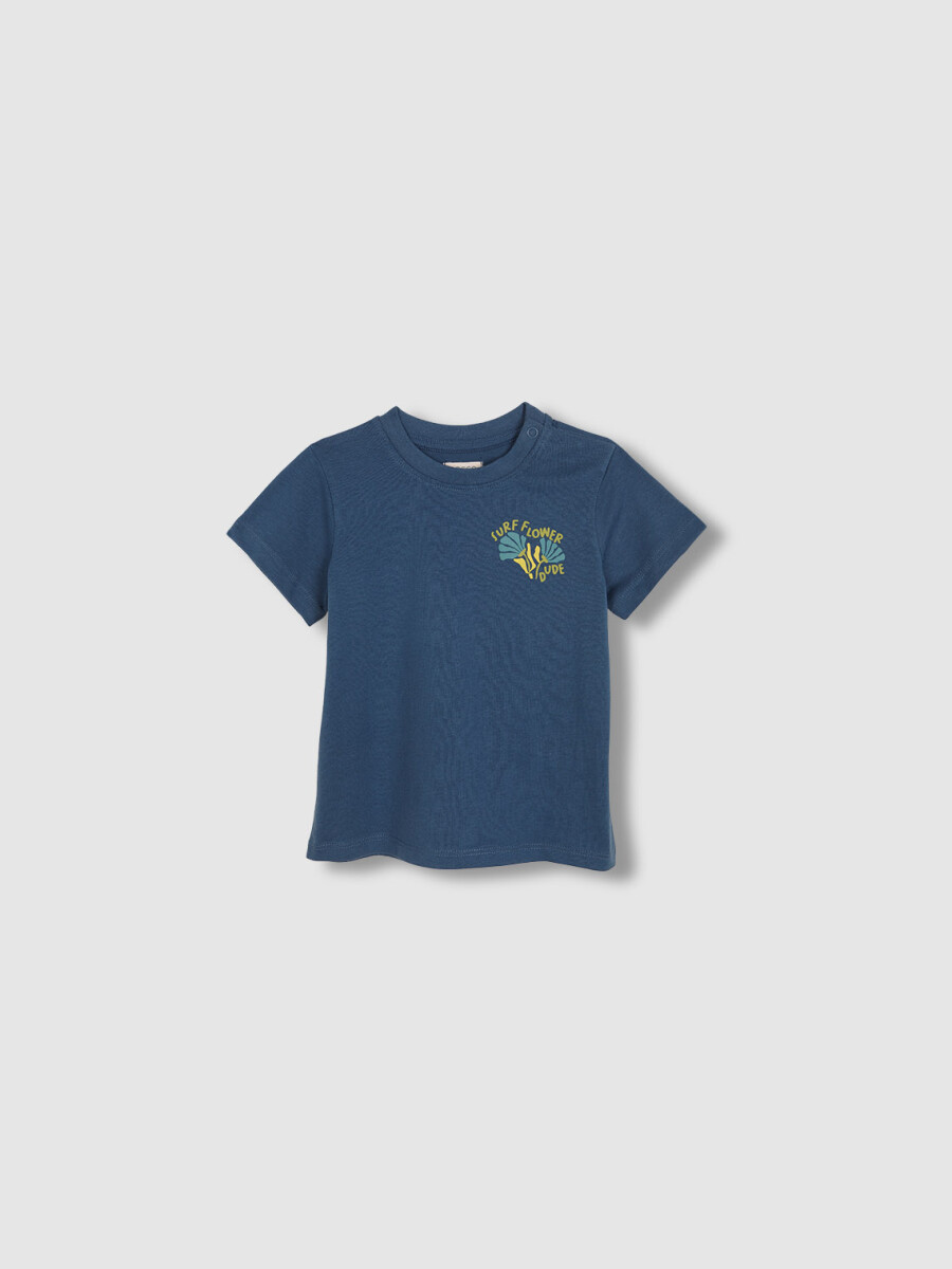 Camiseta Manga Corta Surf Flower Azul