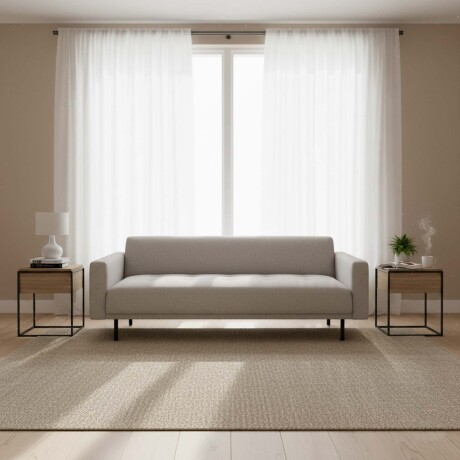 SOFÁ CAMA 2 CUERPOS TELA GRIS HUGO