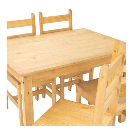 Juego de Comedor Lucia Plus 4 Sillas Madera Natural