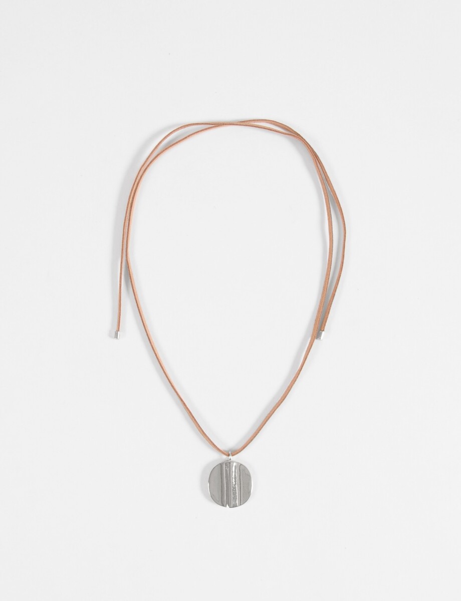 Collar cordón dije metal - plateado 