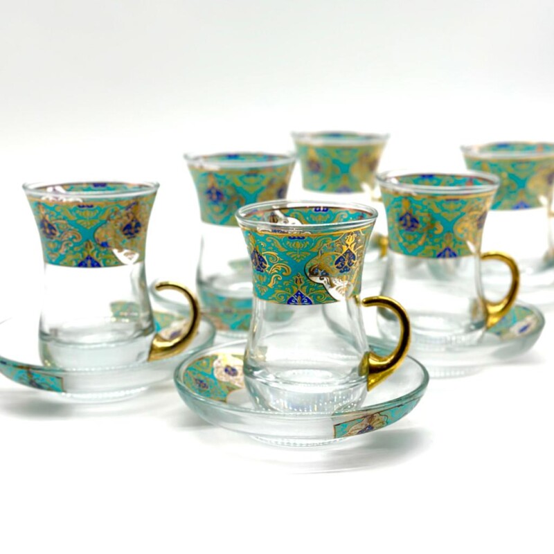 Set de té vip vidrio x6 Arabescos
