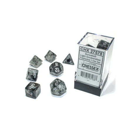 Set de 7 dados - smoke white Set de 7 dados - smoke white
